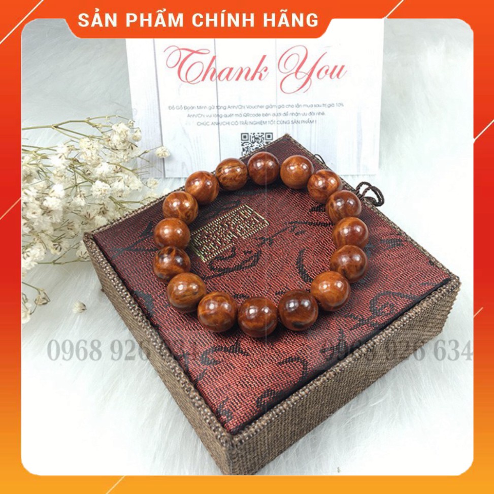 Vòng tay phong thủy huyết long nuFREESHIPVòng đeo tay phong thủy gỗ huyết long nu