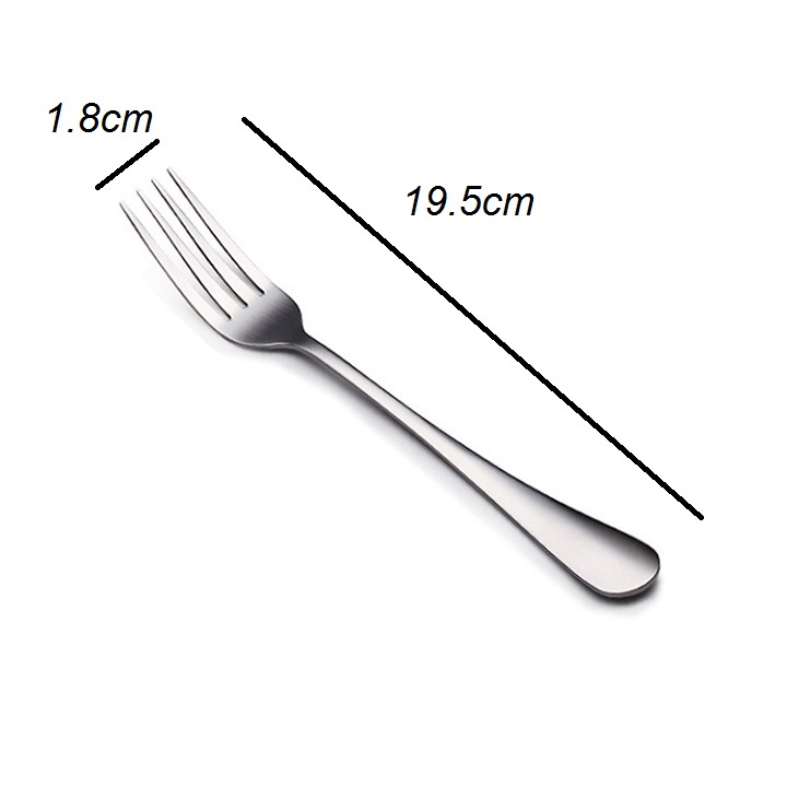 Dĩa inox, nĩa ăn bít tết, mỳ, salad, chất liệu thép không gỉ sáng bóng dài 19.5cm