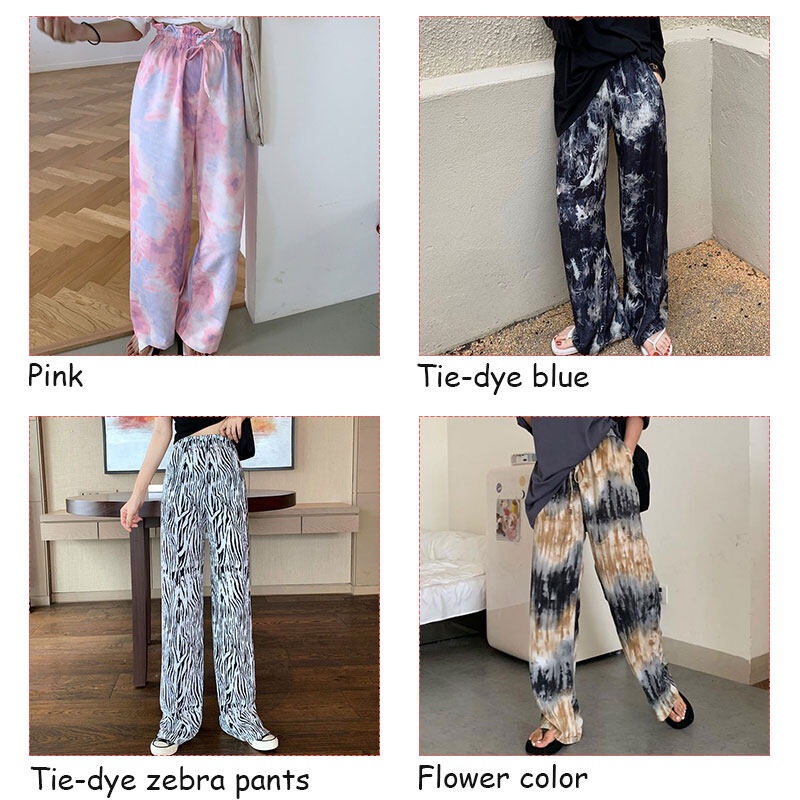 Quần hoa XINLANYASHE ống rộng tới mắt cá chân phong cách mới mùa hè năm 2021 cho nữ