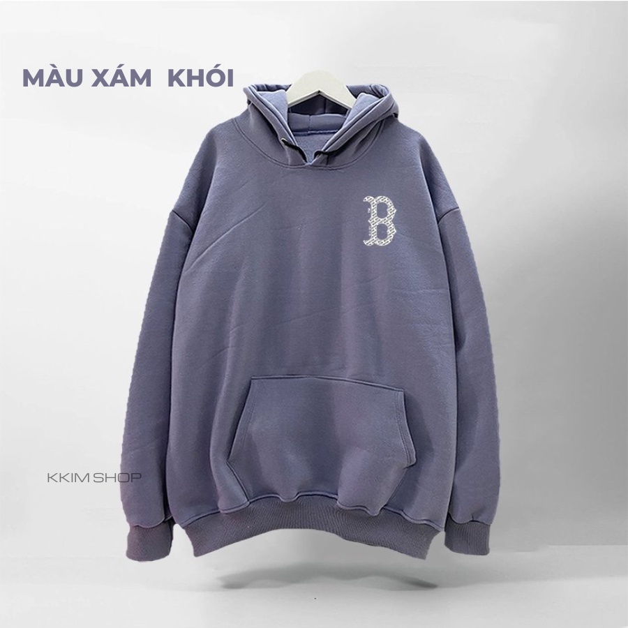 Áo Nỉ HOODIE NY BOSTON form rộng oversize, Áo hoodies MLP XANH LÁ unisex nam nữ chất liệu Nỉ bông cao cấp KKIM SHOP
