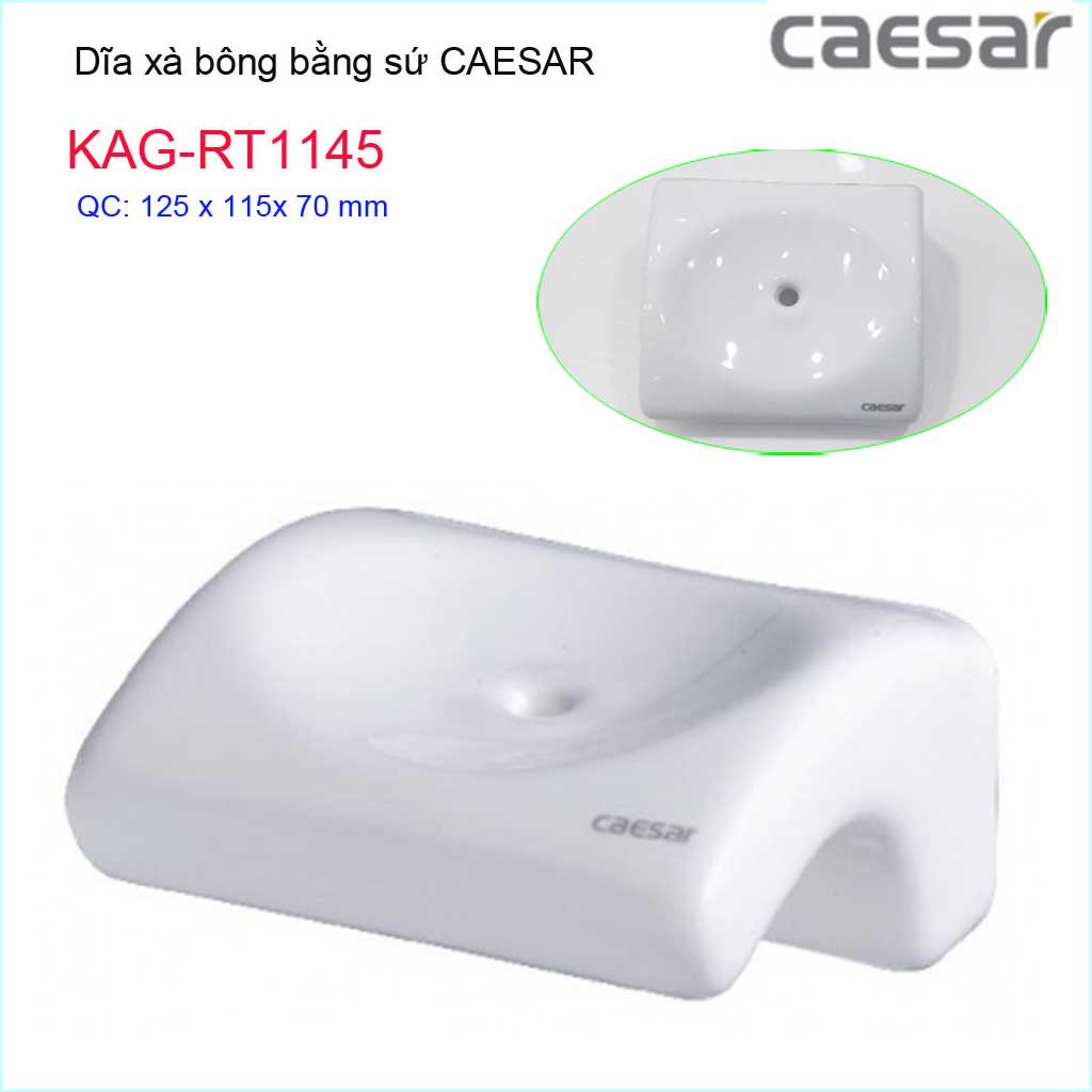 Dĩa xà bông sứ Caesar KAG-RT1145, kệ xà phòng sứ dễ vệ sinh luôn trắng bóng