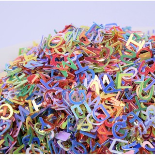 Hũ 50g Kim Tuyến Hình Chữ Cái Lọai Cứng Trang Trí Resin - Trường Thịnh Epoxy