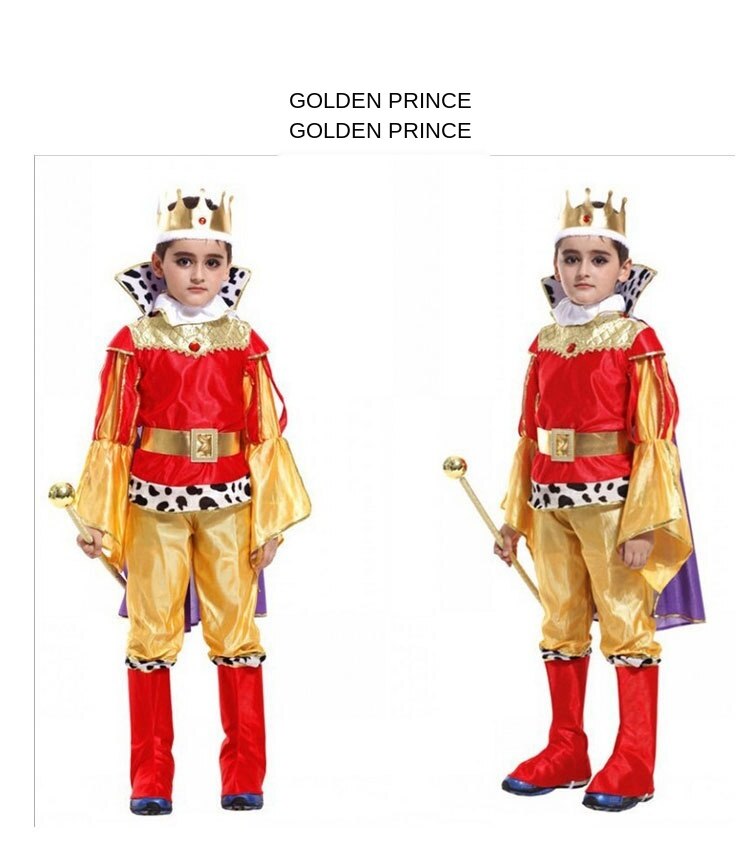 Halloween Trẻ em Cosplay trang phục nam Quần áo Aladdin Vua Hoàng tử Tops + quần + Bộ Thái + Cloak + Belt + dây đeo cổ tay