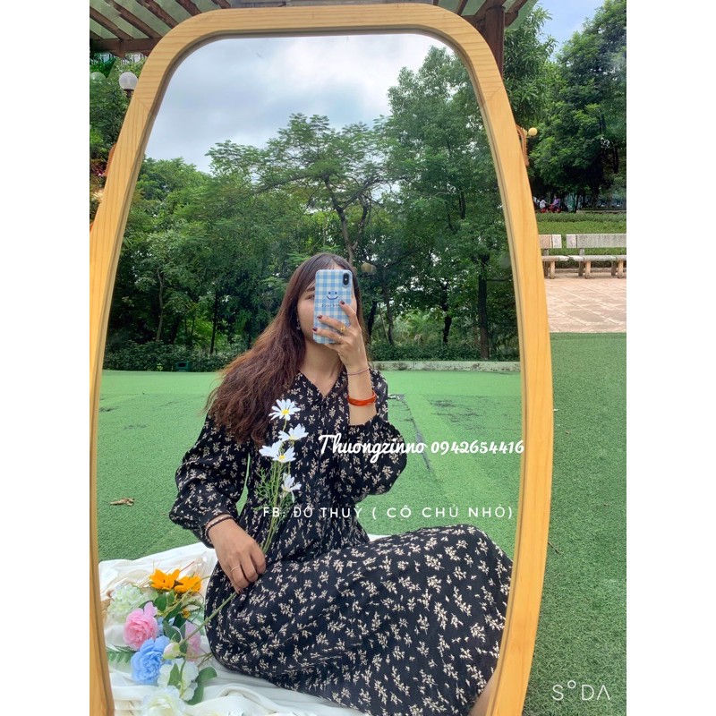 [Ảnh thật/Video Váy hoa nhí babydoll dáng dài thục nư Đầm hoa vintage ulzzang