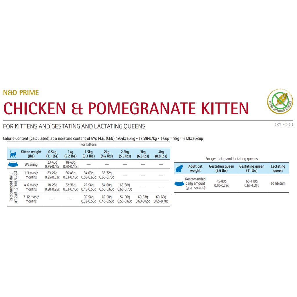 Hạt Farmina - N&D PRIME CAT chicken, pomegranate cho mèo con