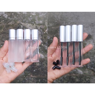 (10ml) Vỏ mascara rỗng chuốt mi, chai chiết bi lăn thủy tinh rỗng đựng dầu dừa
