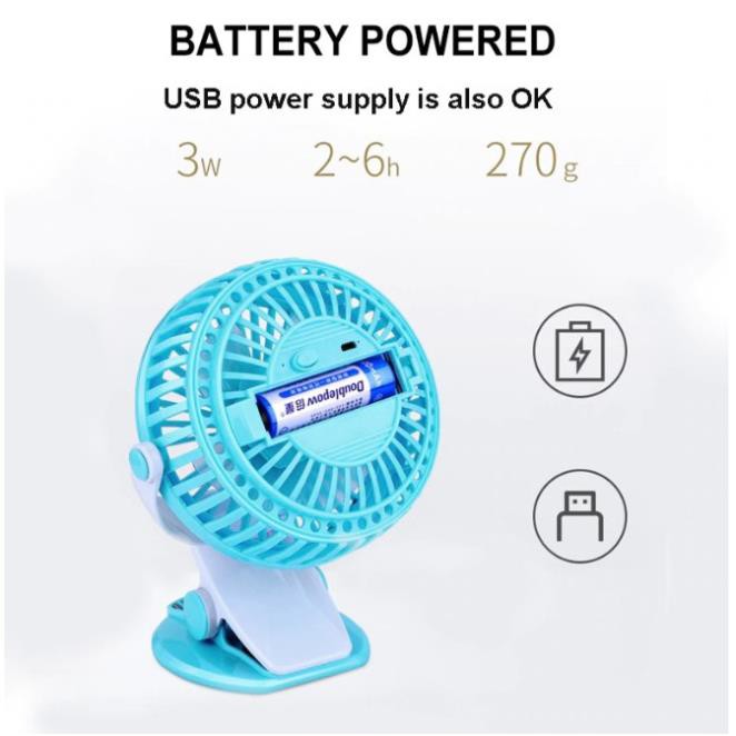 Mua ngay QUẠT KẸP BÀN PIN SẠC USB XOAY 360 ĐỘ - Quạt Mini Di Động Đa Năng Dùng Trên Ô tô [Freeship 10k]