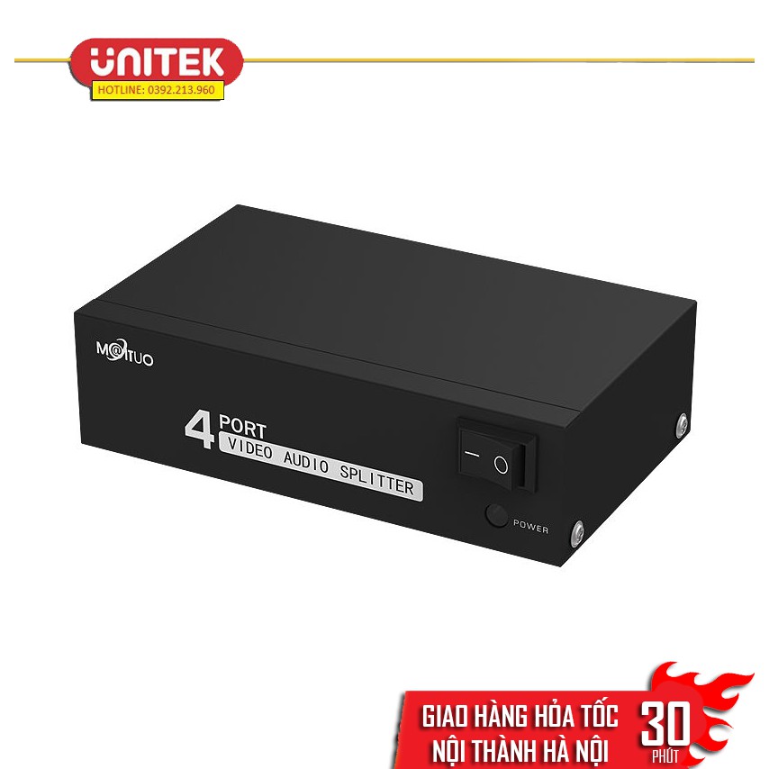 Bộ chia tín hiệu AV (Video & Audio) 1 ra 4 - AV Splitter 1 in 4 out MT-Viki