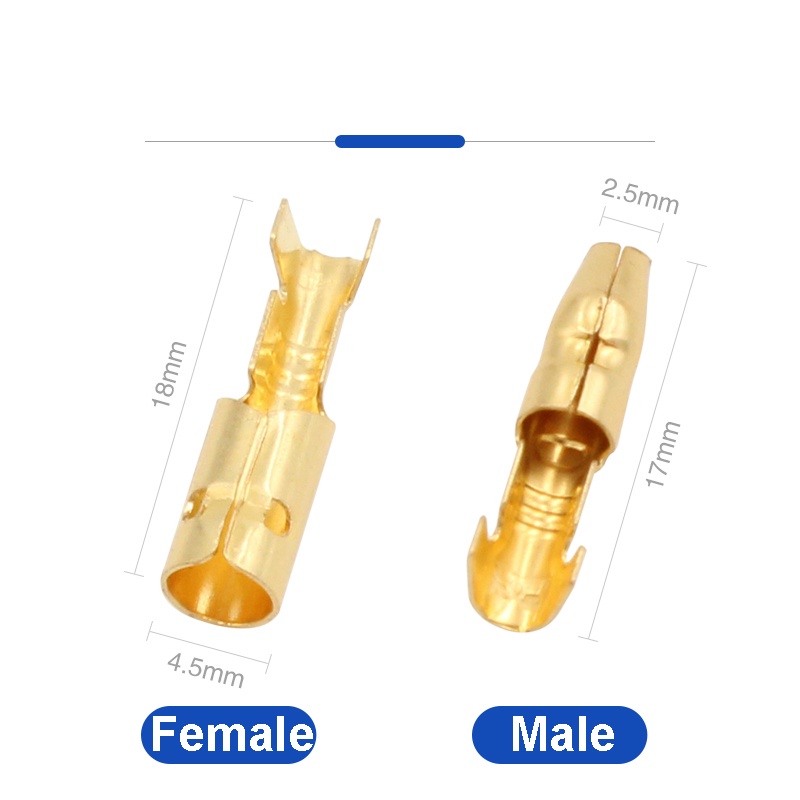 Set 120/ 200/ 400/ 600 đầu nối dây điện CNZG đầu cắm và lỗ cắm 3.5mm có vỏ bọc và hộp đựng