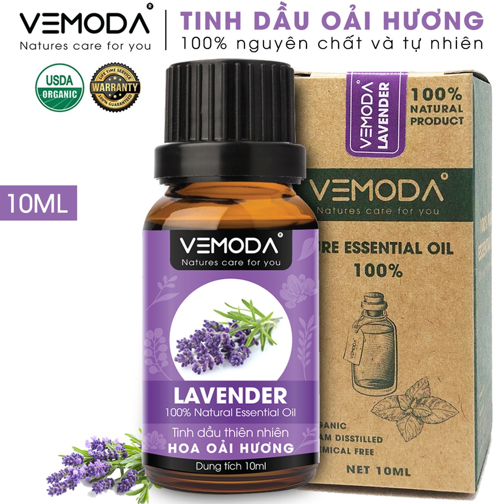 Tinh dầu Oải hương cao cấp VEMODA 10ML khử mùi, tinh dầu xông phòng, thơm phòng, để phòng ngủ, thư giãn, giúp ngủ ngon