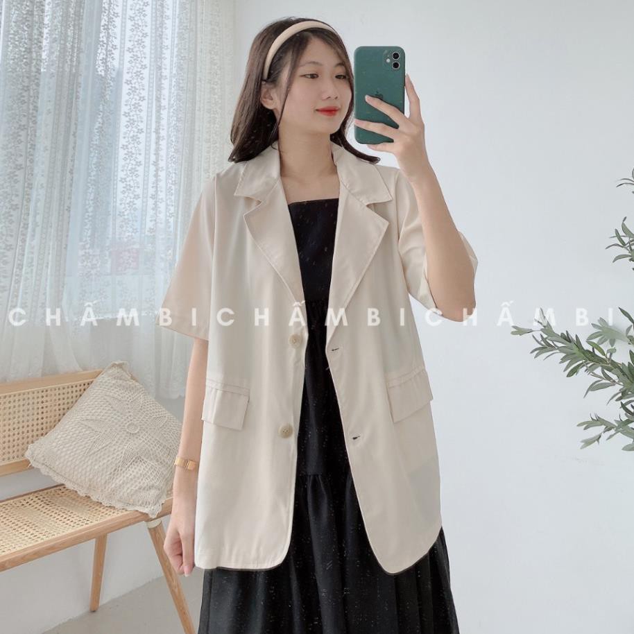 Áo khoác blazer A.016, áo khoác cổ vest cộc tay Hàn Quốc | BigBuy360 - bigbuy360.vn