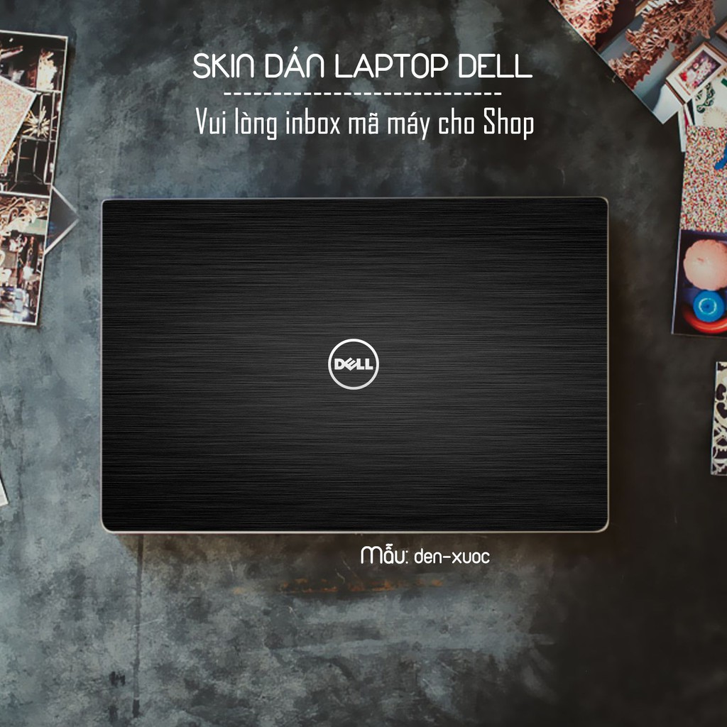 Skin dán Laptop Dell màu Chrome đen xước