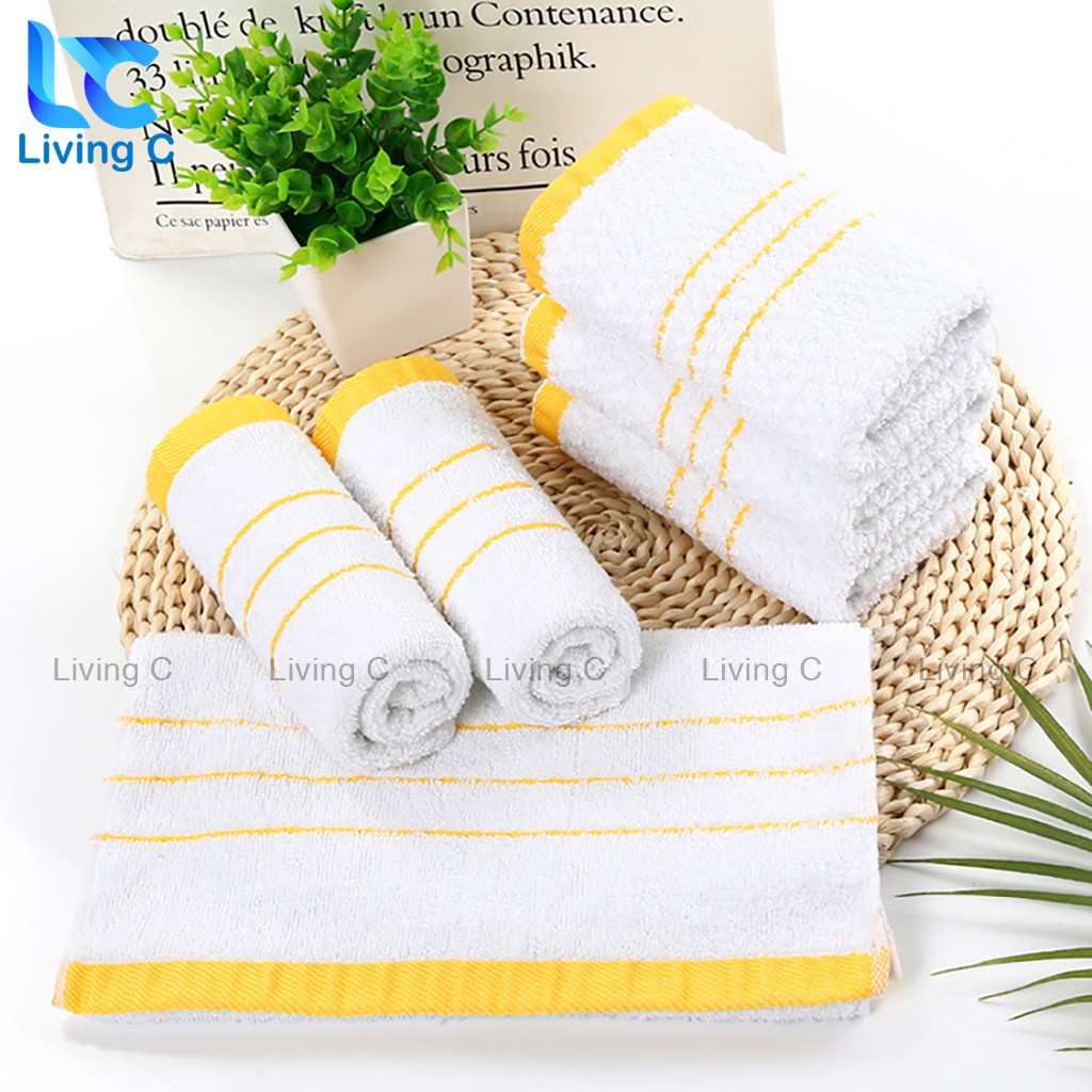 Khăn lau mặt cotton 100% Living C , khăn tắm đa năng sợi bông 100% từ thiên nhiên _KCT