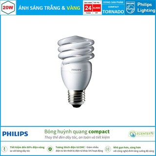 Đèn Compact Philips Tornado 20W CDL E27 ( Ánh sáng Trắng + Vàng )