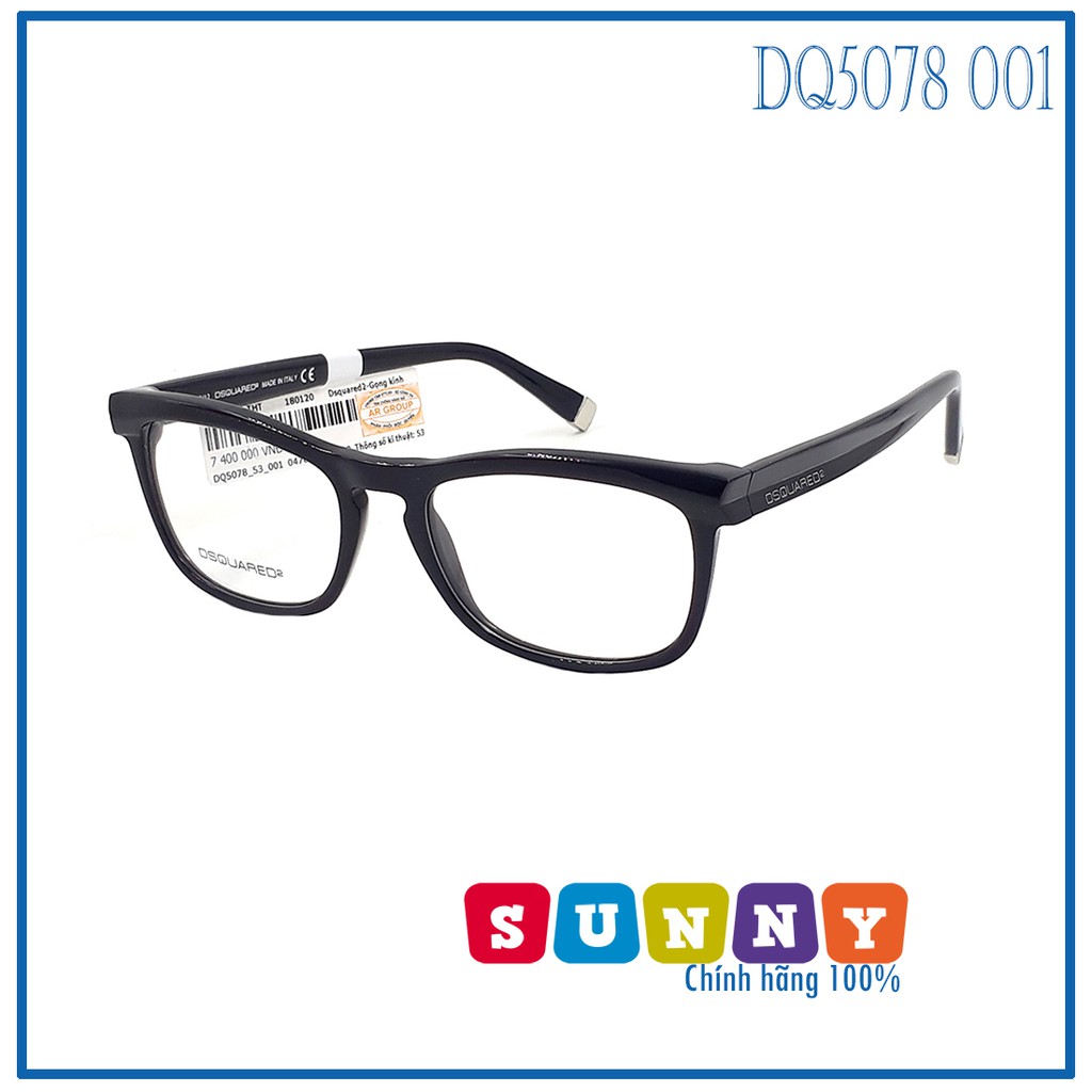 Gọng kính cận DSquared2 DQ5078 001 - bảo hành vĩnh viễn, sp chính hãng 100%, thiết kế dễ đeo bảo vệ mắt