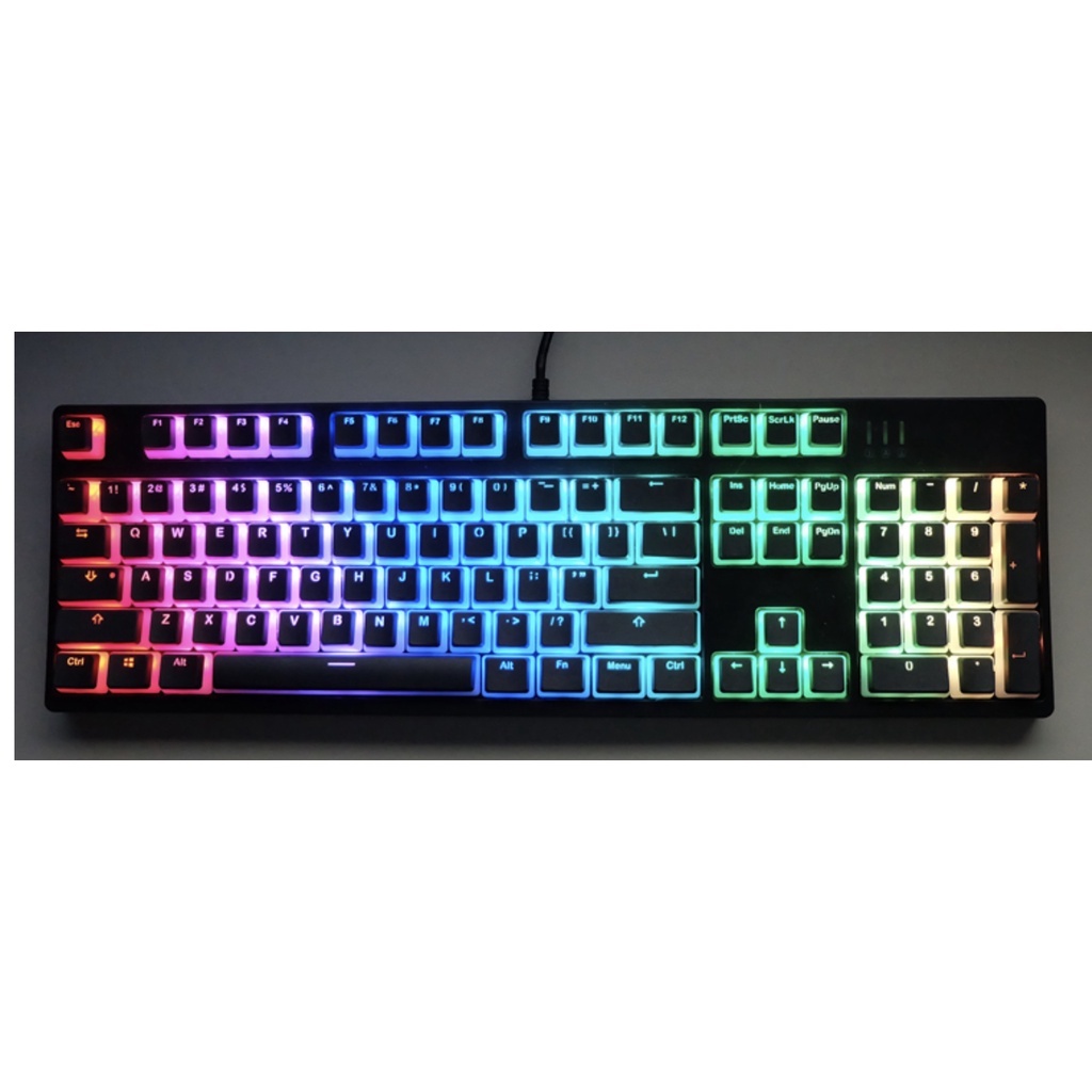 Bộ Keycap Pudding PBT 139 phím Xuyên Led Trắng/Đen