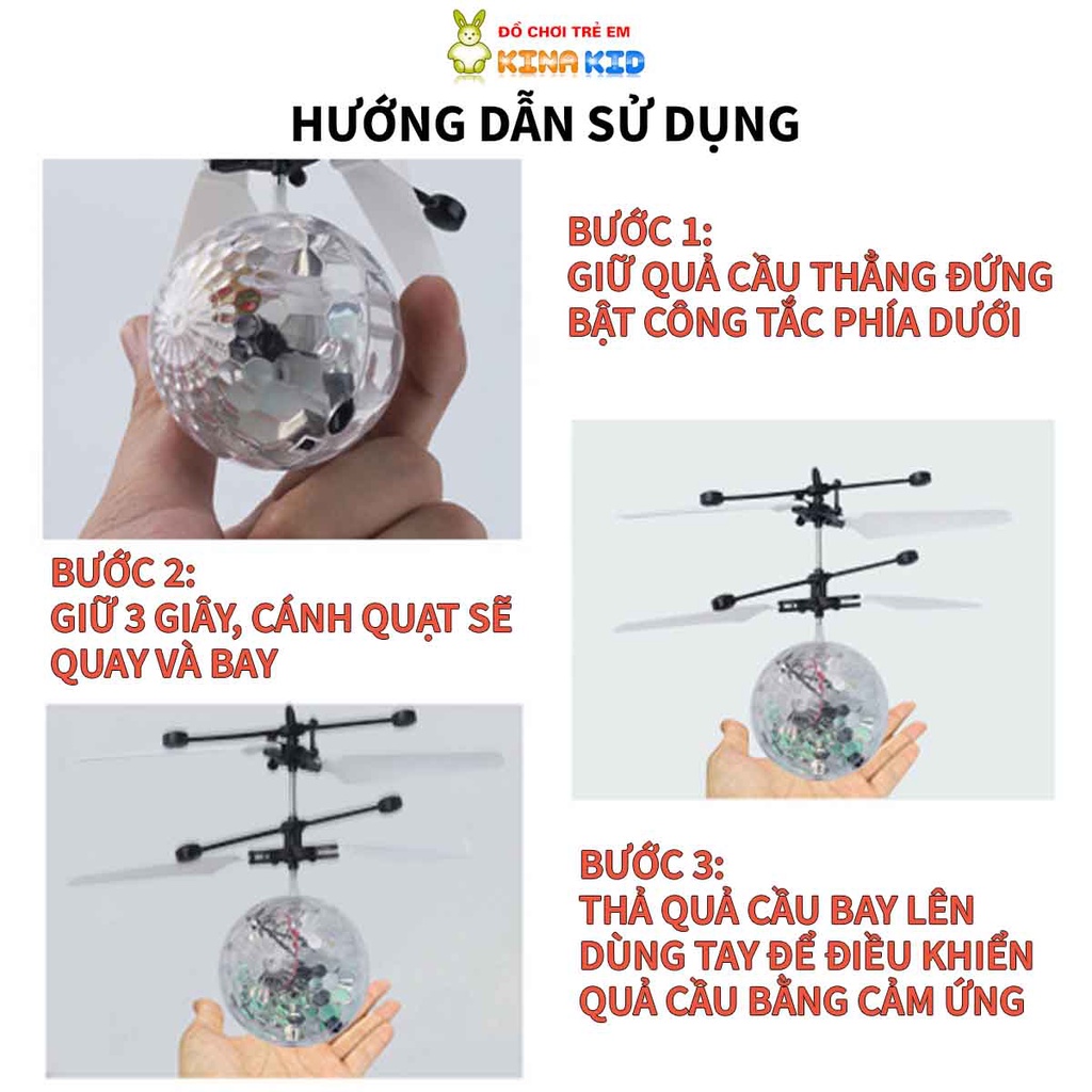 Quả Cầu Bay Cảm Ứng Phát Sáng Siêu Đẹp Hover Sphere, Sáng Tạo Và Vui Nhộn Cho Bé