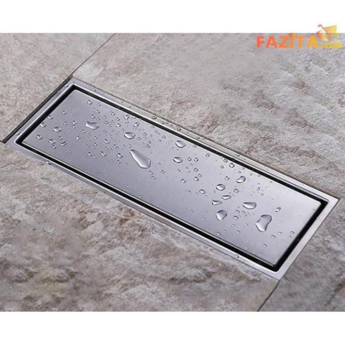 Thoát sàn chống mùi hôi (Dạng phễu nước) Inox sus304 (Xịn Đẹp) (Kiểu dài 30x11cm) cho Biệt thự, Khách sạn, Resort, v.v