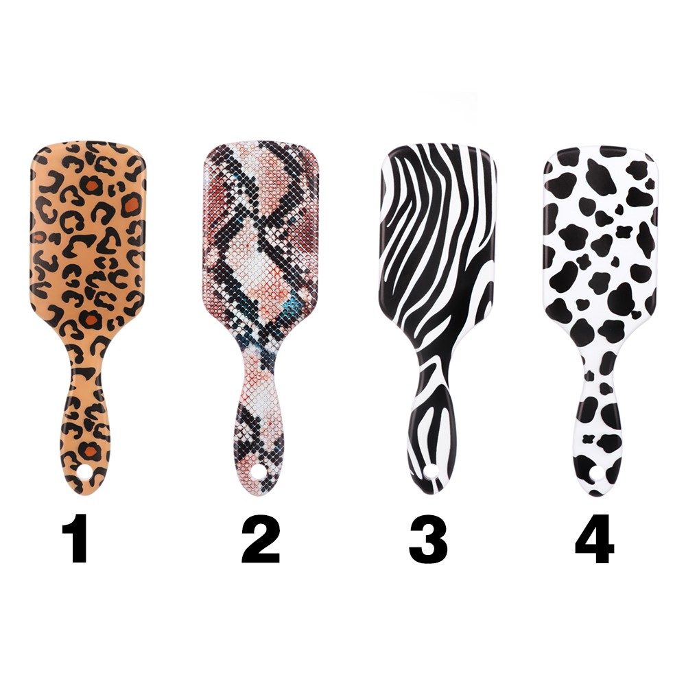 [Hàng mới về] Lược chải tóc 3d họa tiết da báo chuyên dụng cho salon