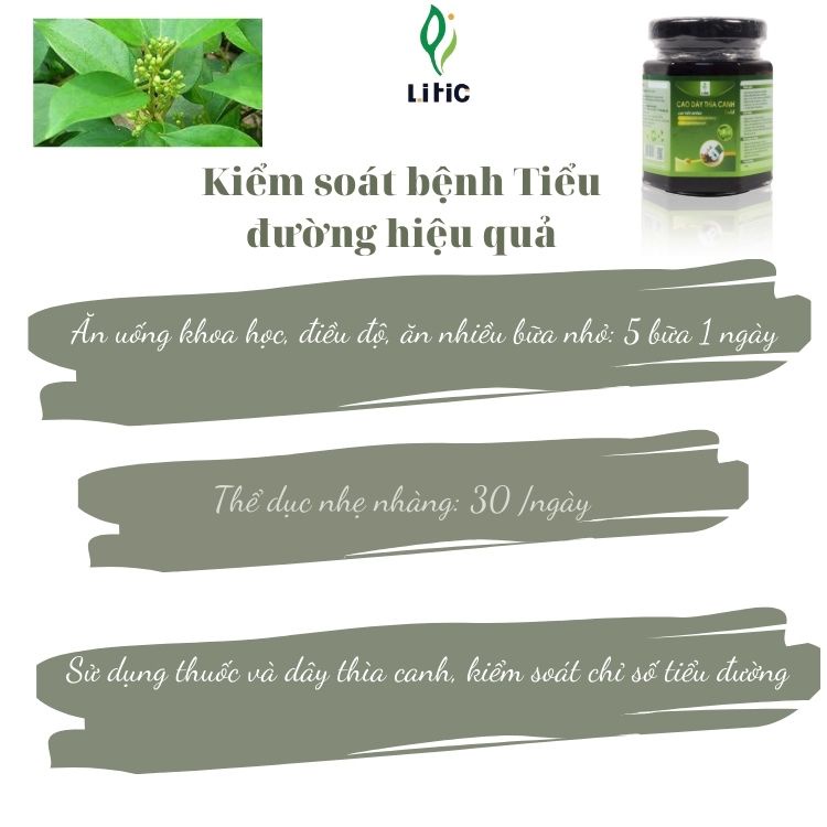 Cao dây thìa canh lá to Thực phẩm cho người tiểu đường tuýp 1, tuýp 2 , giảm mỡ máu , cây thìa canh LITIC 100g