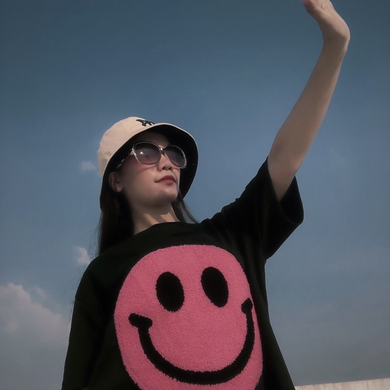 Áo Drew thêu xù cao cấp Áo thun drew thêu xù mặt cười