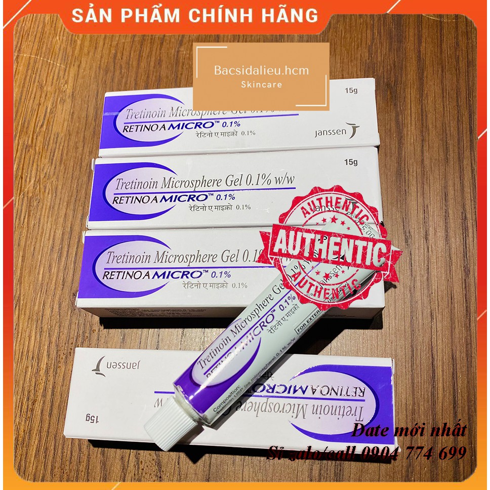 Tretinoin Microsphere 0.04% - 0.1% Retino Gel (15g) - giảm mụn, sáng da