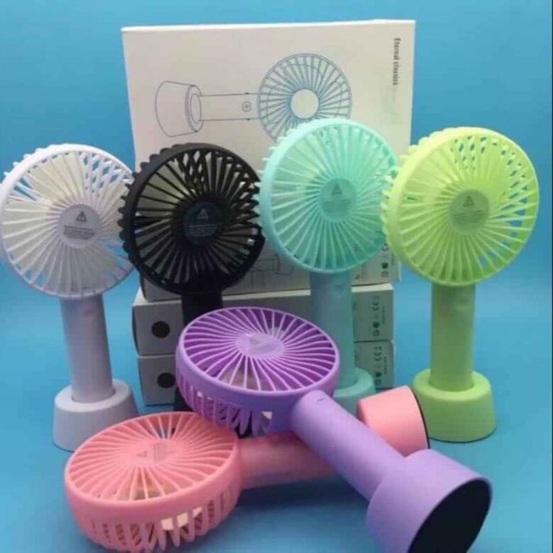 Quạt Tích Điện Mini Cầm Tay 3 Chế Độ Gió Có Dây Sạc, Dây Đeo, Chân Để Bàn | BigBuy360 - bigbuy360.vn