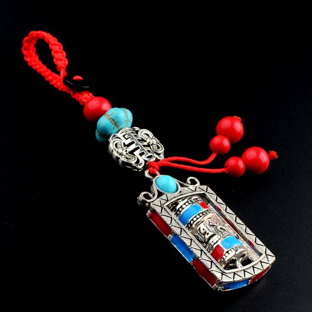 MXGOODS Móc Khóa Hình Bánh Xe Cầu Nguyện Phong Cách Vintage