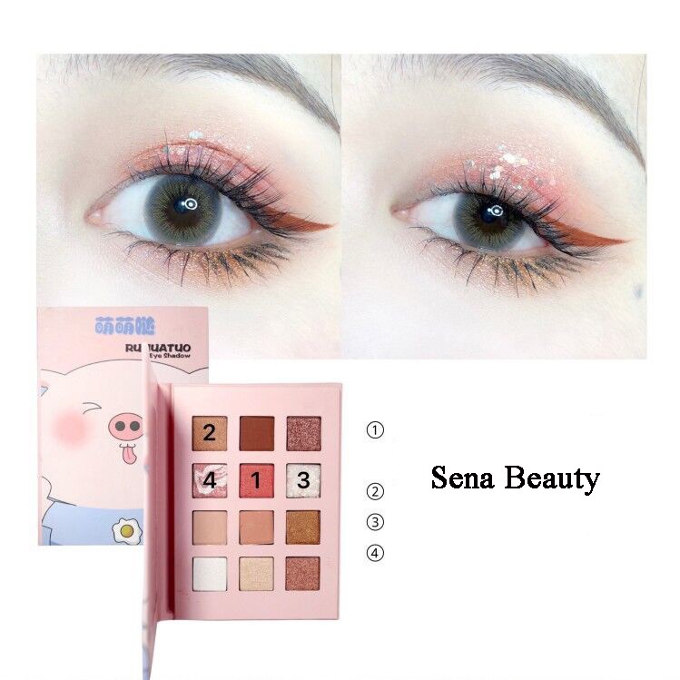 Bảng phấn mắt Ruhuatuo 12 ô hoạt hình Sena Beauty | BigBuy360 - bigbuy360.vn