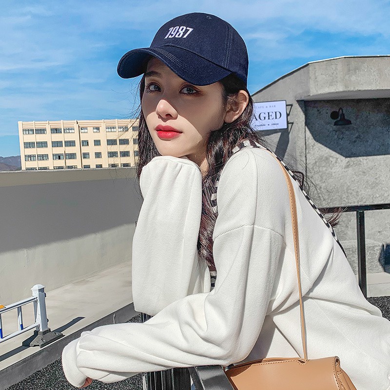 [Mã FAMARAL2 giảm 10K đơn 50K] Mũ lưỡi trai thêu chữ đơn giản nón kết phong cách hip hop thời trang Hàn Quốc