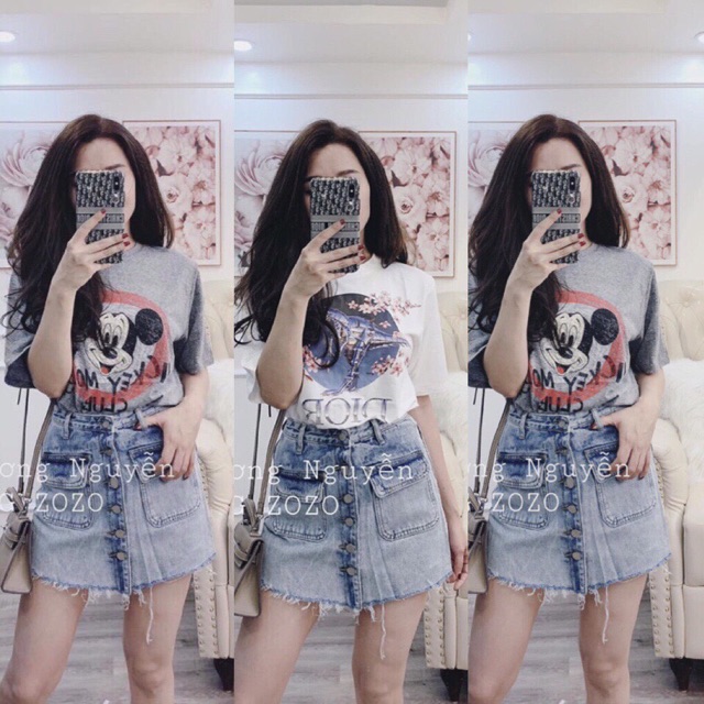 Chân váy khuy trước chất đẹp đủ size s m l. Kết hợp với áo phông, sơ mi... đều xinh nhé! Có quần bên trong quá ok hiiiii