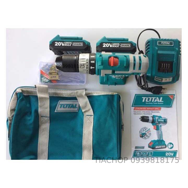 Máy khoan vặn vít dùng pin 50 chi tiết Total 20V TIDLI2002 (2 PiN)