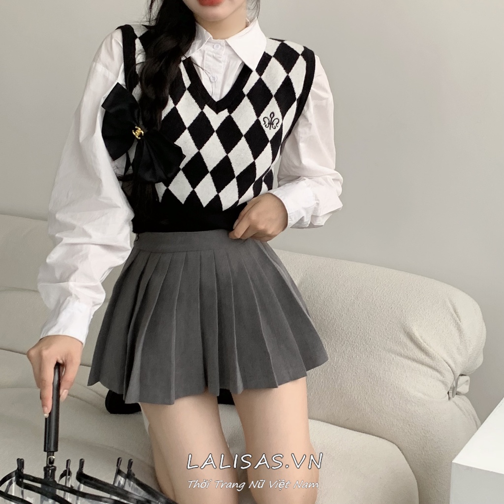 Áo Dệt Kim Không Tay Dáng Ngắn Phong Cách Hàn Quốc Thời Trang Cho Nữ