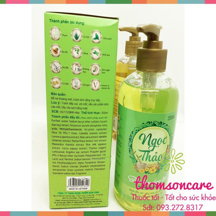 Sữa tắm dược liệu Ngọc Thảo 350ml - Chai có vòi tiện lợi - Tẩy da chết, dưỡng ẩm, giảm mụn lưng trứng cá mẩn ngứa | BigBuy360 - bigbuy360.vn
