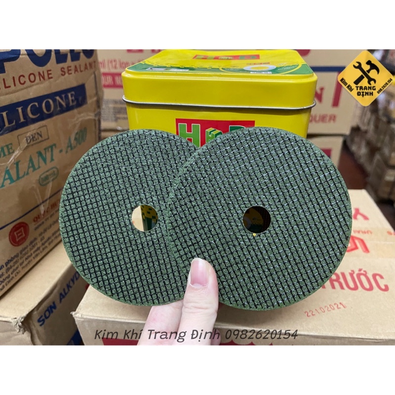 Đá cắt sắt, cắt inox 1 tấc 100mm HD hộp xanh