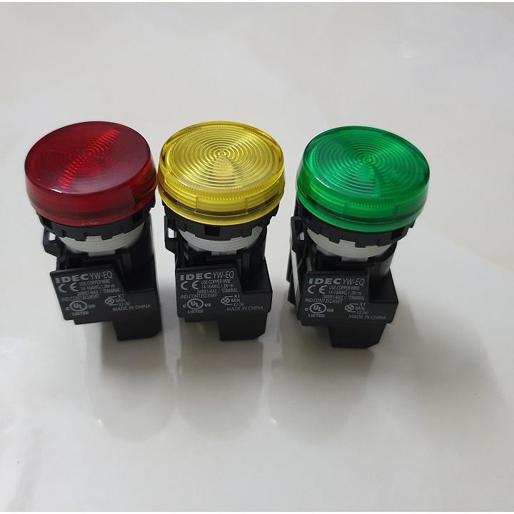 Đèn báo pha mặt phẳng IDEC YW1P-1EQM3 phi 22- CHÍNH HÃNG