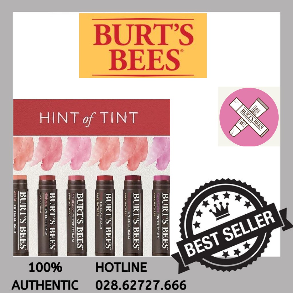 [Đủ Màu] Son Dưỡng Môi Có Màu Burt's Bees Tinted Lip Balm