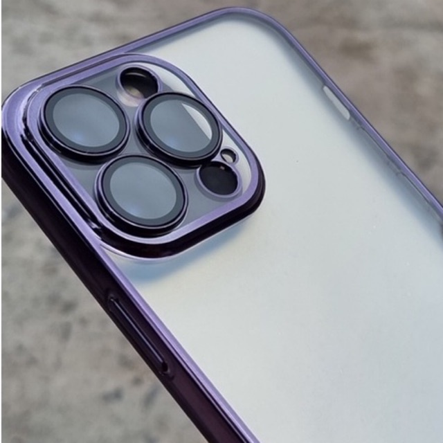 CHÍNH HÃNG MÀU TIM Ốp lưng TOTU trong CÓ LỚP KÍNH bảo vệ mắt camera iPhone 14 PRO PLUS MAX trong dẻo viền màu siêu đẹp