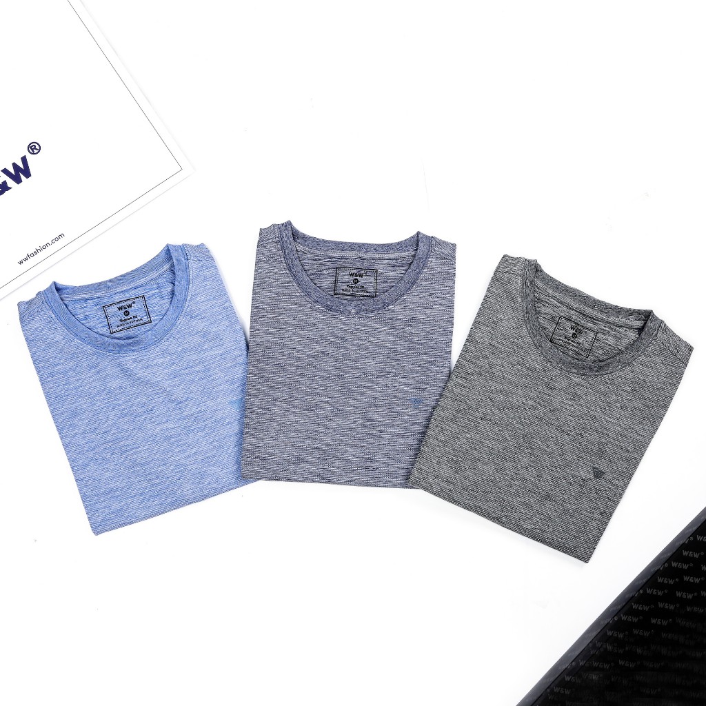 Áo Thun Nam W&W Dáng Regular Fit cổ Tròn Ngắn Tay Màu Trơn - Chất Liệu Thoáng Mát, Thấm Hút Tốt WTS47R