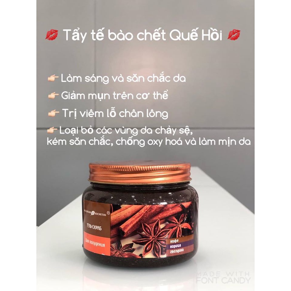 BODY QUẾ HỒI TẨY TẾ BÀO CHẾT 380MG