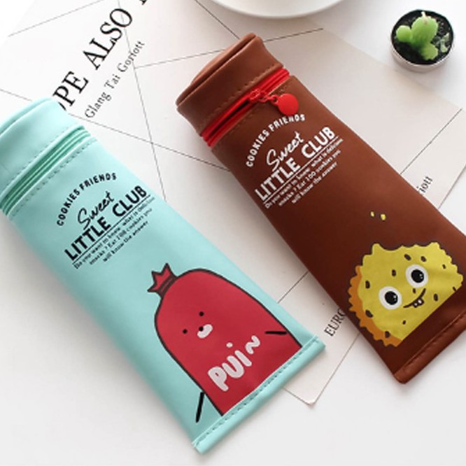 Hộp Đựng Bút Da PU Hình Tuýp Kem Đánh Răng Túi Kem, Bánh,  Bóp Viết Cỡ To Gấu Xinh Cho Bé Gái, Nữ QUTI SP12