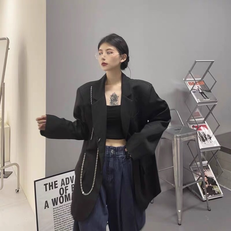 (SẴN) TKLIHN Áo khoác BLAZER oversize HOT FASHIONITA thuết kế mix phụ kiện độc lạ 2021 | BigBuy360 - bigbuy360.vn