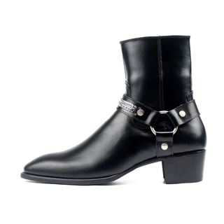 (Cao cấp) Harness Boots da bò, đế gỗ tăng chiều cao