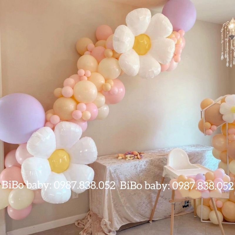Bóng hình hoa cúc daisy trang trí sinh nhật mẫu Hàn Quốc