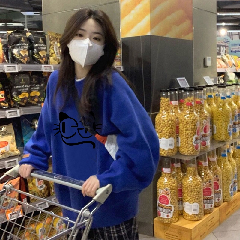 NRVP Áo Thun Tay Dài Oversize In Họa Tiết Phong Cách Hàn Quốc Thời Trang Cho Nam Và Nữ