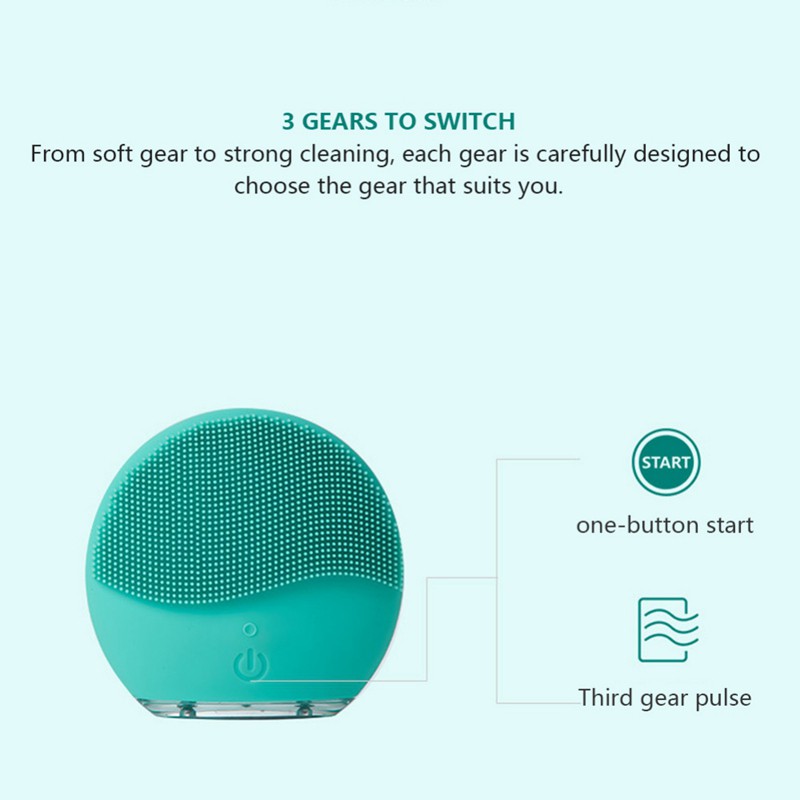 Máy Rửa Mát Xa Mặt Rung Bằng Điện Bằng Silicon | BigBuy360 - bigbuy360.vn