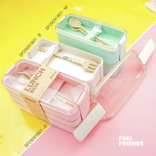 Hộp cơm 3 tầng lúa mạch