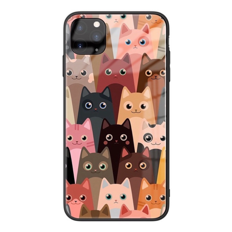 Ốp lưng iphone 6, 7, 8 Plus, X, XS, XR, XSMAX, 11, 11PRO, 11 PROMAX, 12, 13 PROMAX NHỮNG CHÚ MÈO BẰNG KÍNH PKVN