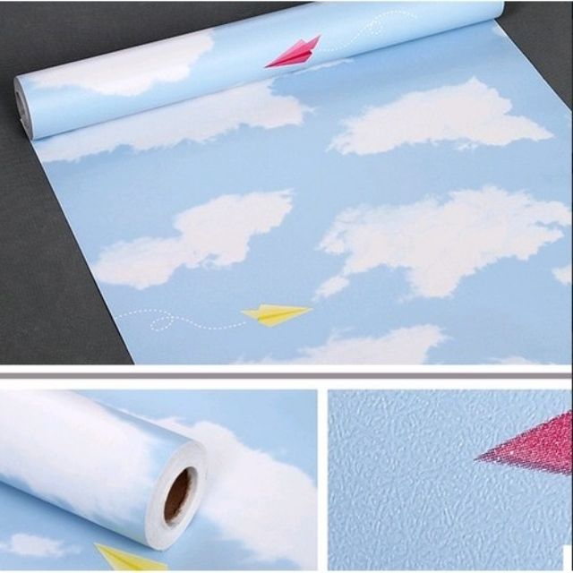 5m giấy dán tường mây trời đẹp