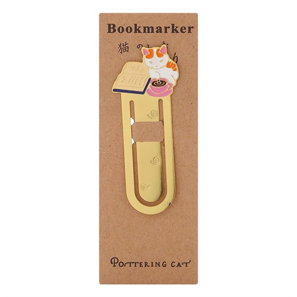 Bookmark Kim Loại Mèo Lười Đọc Sách - Café Nha